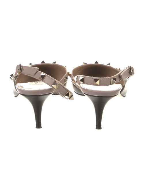 Valentino Rockstud Accents Leather Slingback Pumps