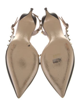 Valentino Rockstud Accents Leather Slingback Pumps