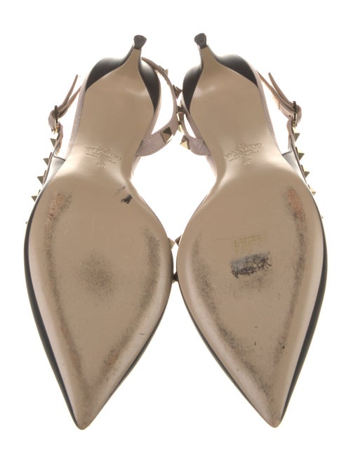 Valentino Rockstud Accents Leather Slingback Pumps