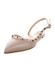 Valentino Rockstud Accents Leather Slingback Flats