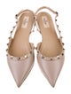 Valentino Rockstud Accents Leather Slingback Flats