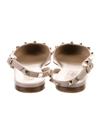 Valentino Rockstud Accents Leather Slingback Flats