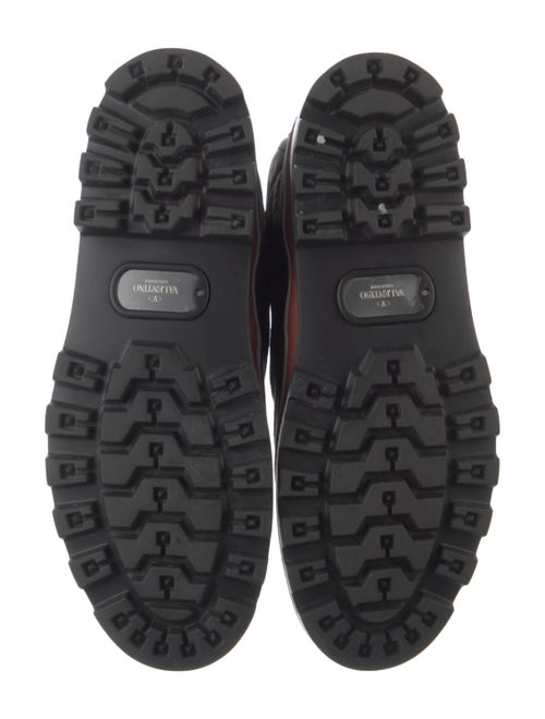 Valentino Canvas Colorblock Pattern Lace-Up Boots