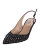 Valentino Suede Studded Accents Slingback Pumps