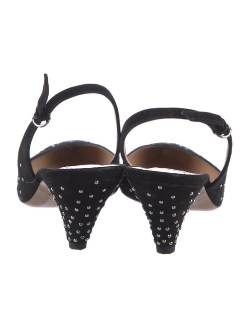 Valentino Suede Studded Accents Slingback Pumps