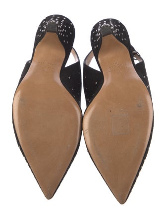 Valentino Suede Studded Accents Slingback Pumps