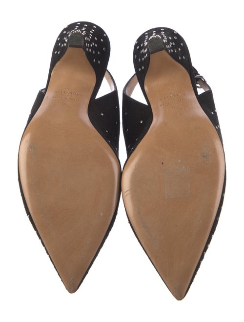 Valentino Suede Studded Accents Slingback Pumps