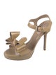 Valentino Patent Leather Bow Accents Sandals