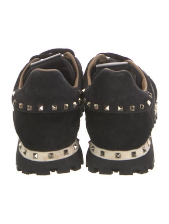 Valentino Rockstud Accents Suede Sneakers