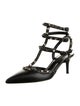 Valentino Rockstud Accents Leather T-Strap Pumps