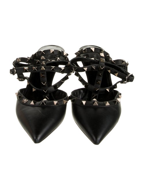 Valentino Rockstud Accents Leather T-Strap Pumps