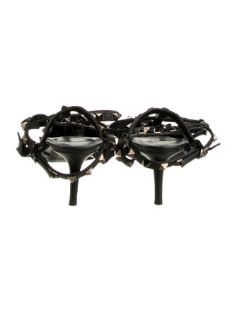 Valentino Rockstud Accents Leather T-Strap Pumps