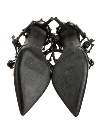 Valentino Rockstud Accents Leather T-Strap Pumps