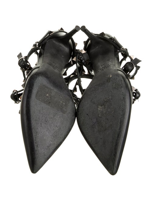Valentino Rockstud Accents Leather T-Strap Pumps