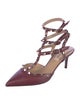 Valentino Rockstud Accents Leather T-Strap Pumps