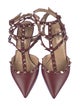 Valentino Rockstud Accents Leather T-Strap Pumps