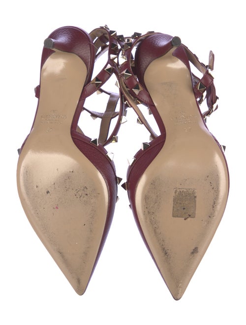Valentino Rockstud Accents Leather T-Strap Pumps