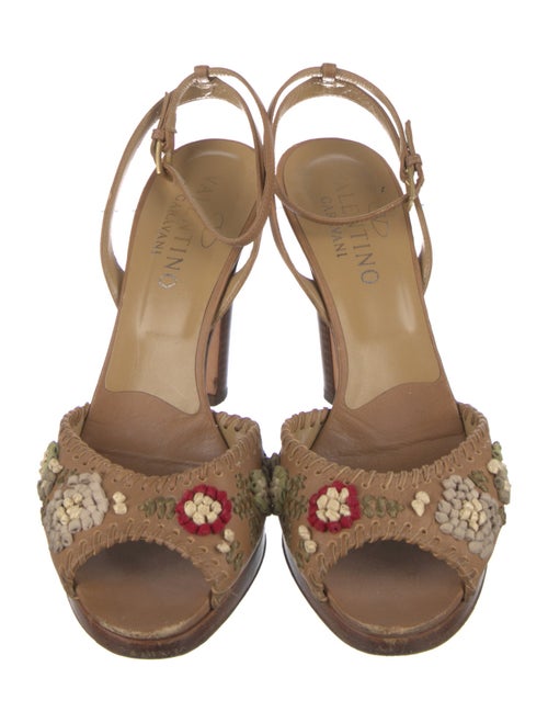 Valentino Leather Colorblock Pattern Slingback Pumps