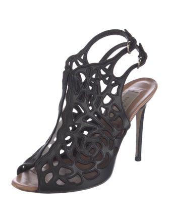 Valentino Leather Patterned Slingback Pumps