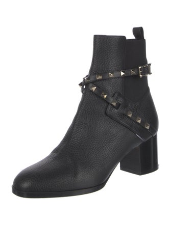 Valentino Rockstud Accents Leather Boots