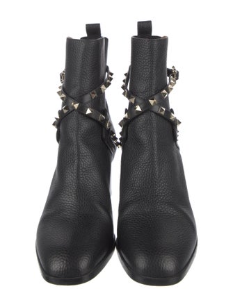 Valentino Rockstud Accents Leather Boots