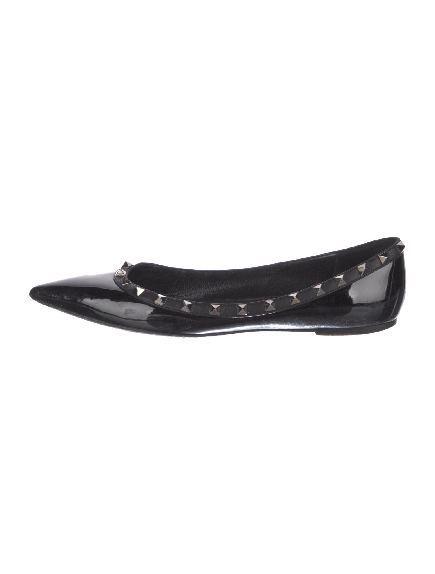 Valentino Rockstud Accents Patent Leather Ballet Flats