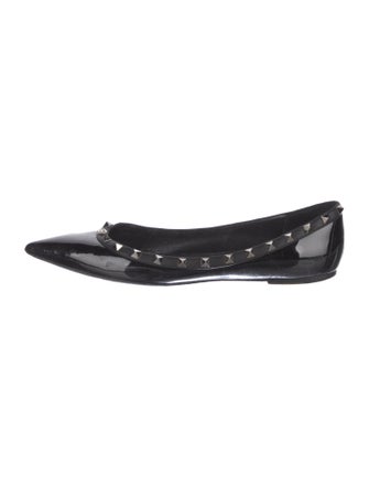 Valentino Rockstud Accents Patent Leather Ballet Flats