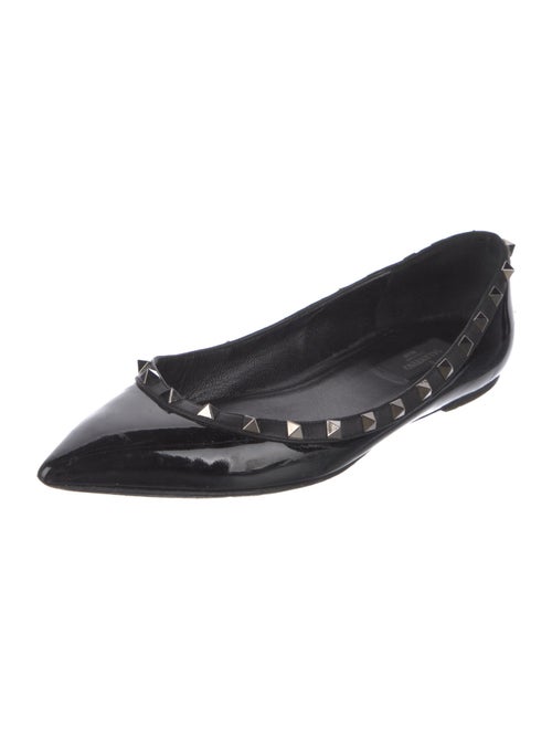 Valentino Rockstud Accents Patent Leather Ballet Flats