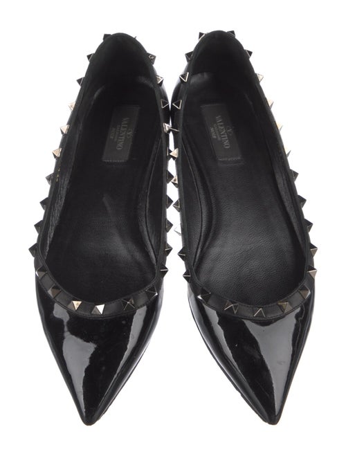 Valentino Rockstud Accents Patent Leather Ballet Flats