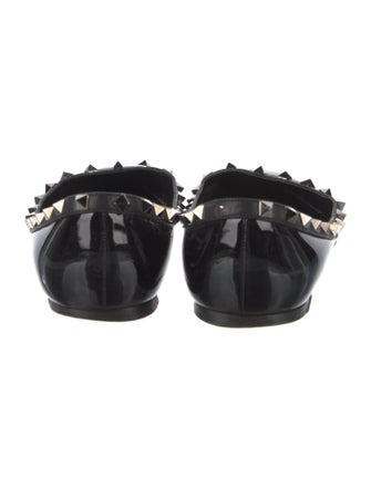 Valentino Rockstud Accents Patent Leather Ballet Flats