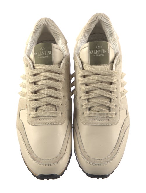 Valentino Rockstud Accents Leather Athletic Sneakers
