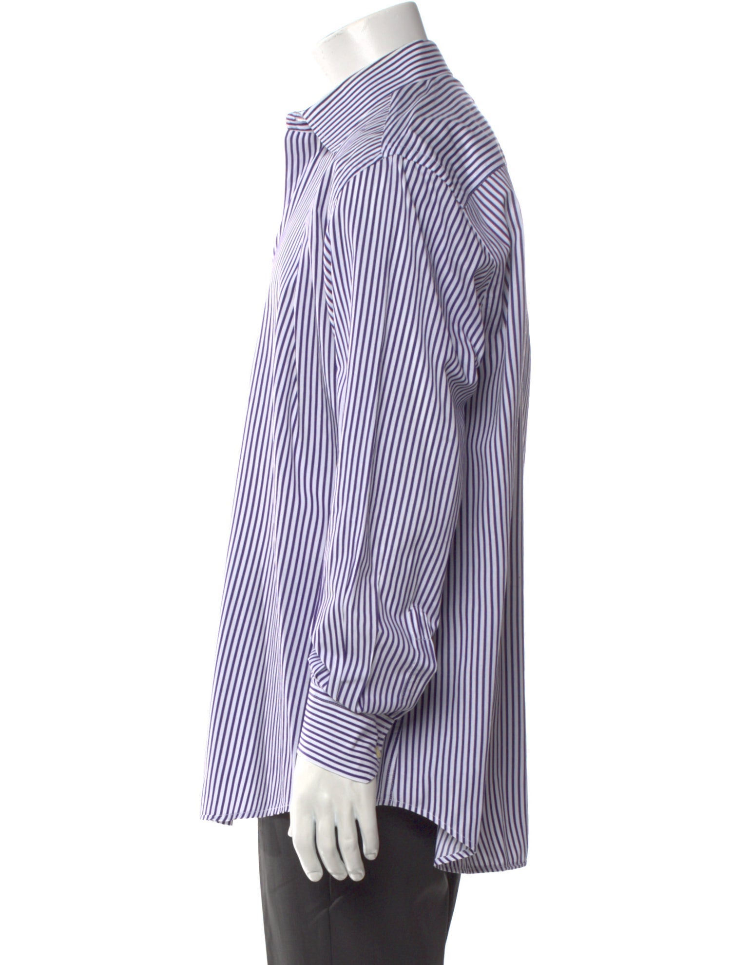 Valentino Striped Long Sleeve Dress Shirt