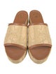 Valentino Straw Leather Trim Embellishment Espadrilles