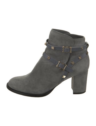 Valentino Rockstud Accents Suede Boots