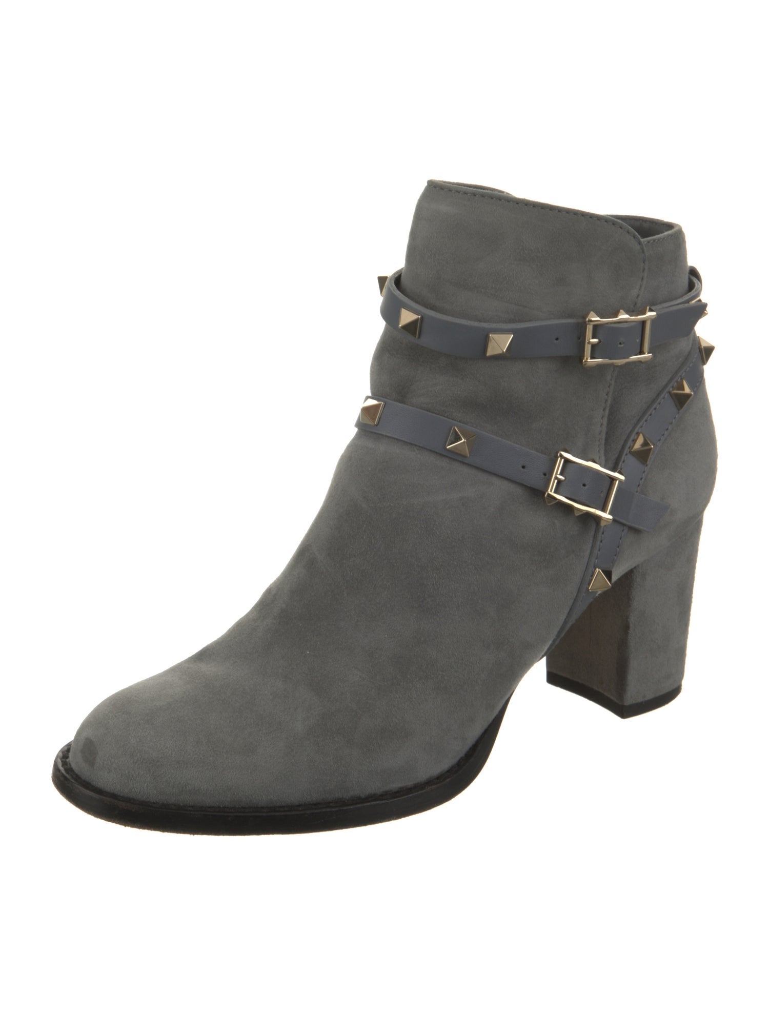 Valentino Rockstud Accents Suede Boots