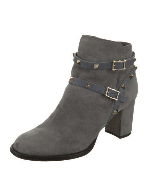 Valentino Rockstud Accents Suede Boots