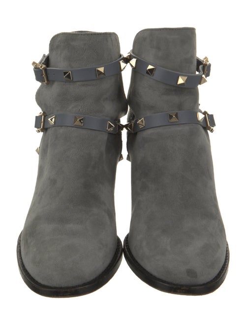 Valentino Rockstud Accents Suede Boots