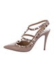 Valentino Rockstud Accents Leather T-Strap Pumps