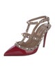 Valentino Rockstud Accents Patent Leather T-Strap Pumps