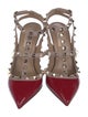 Valentino Rockstud Accents Patent Leather T-Strap Pumps