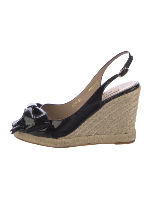 Valentino Patent Leather Bow Accents Slingback Pumps