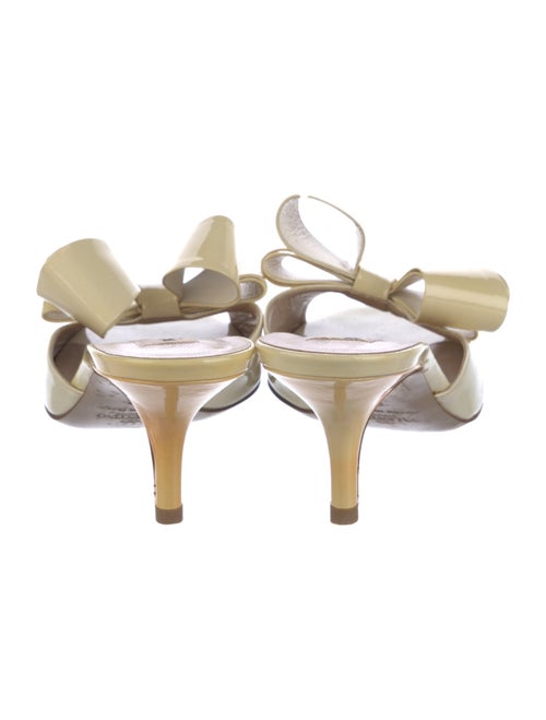 Valentino Patent Leather Bow Accents Slides