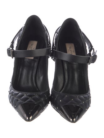 Valentino Quilted Pattern Leather Pumps