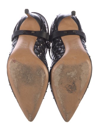 Valentino Quilted Pattern Leather Pumps