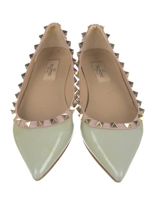 Valentino Rockstud Accents Patent Leather Ballet Flats