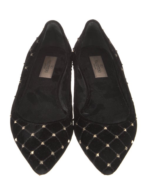 Valentino Rockstud Accents Velvet Flats