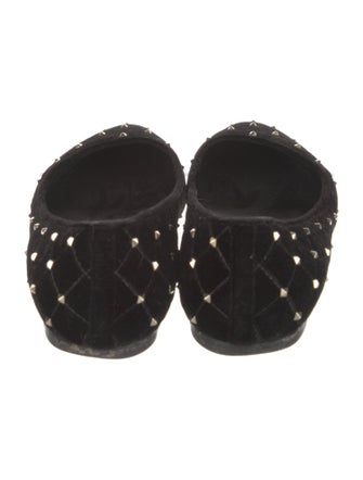 Valentino Rockstud Accents Velvet Flats