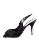 Valentino Satin Bow Accents Slingback Pumps