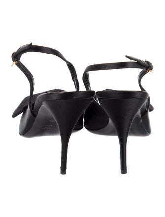 Valentino Satin Bow Accents Slingback Pumps
