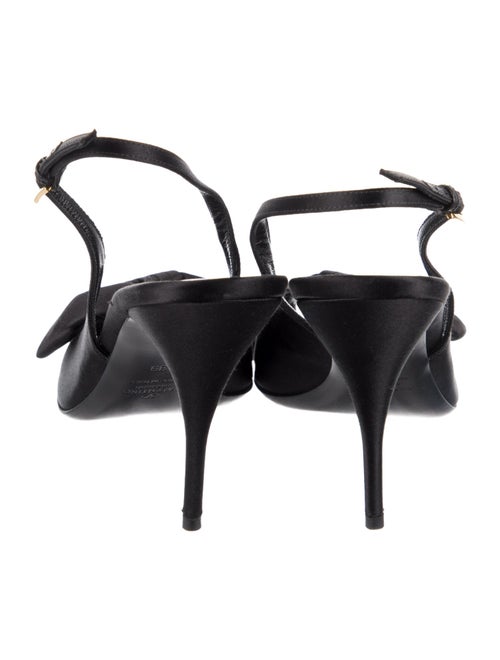 Valentino Satin Bow Accents Slingback Pumps